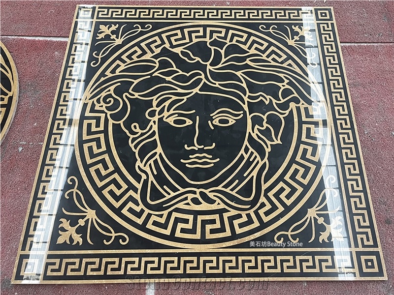 Versacce Pattern Water Jet Marble Medallion Logo
