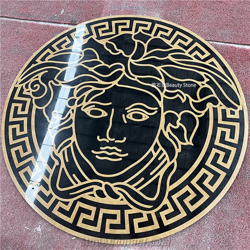 Versacce Pattern Water Jet Marble Medallion Logo