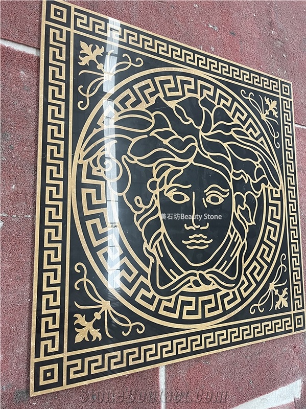 Versacce Pattern Water Jet Marble Medallion Logo