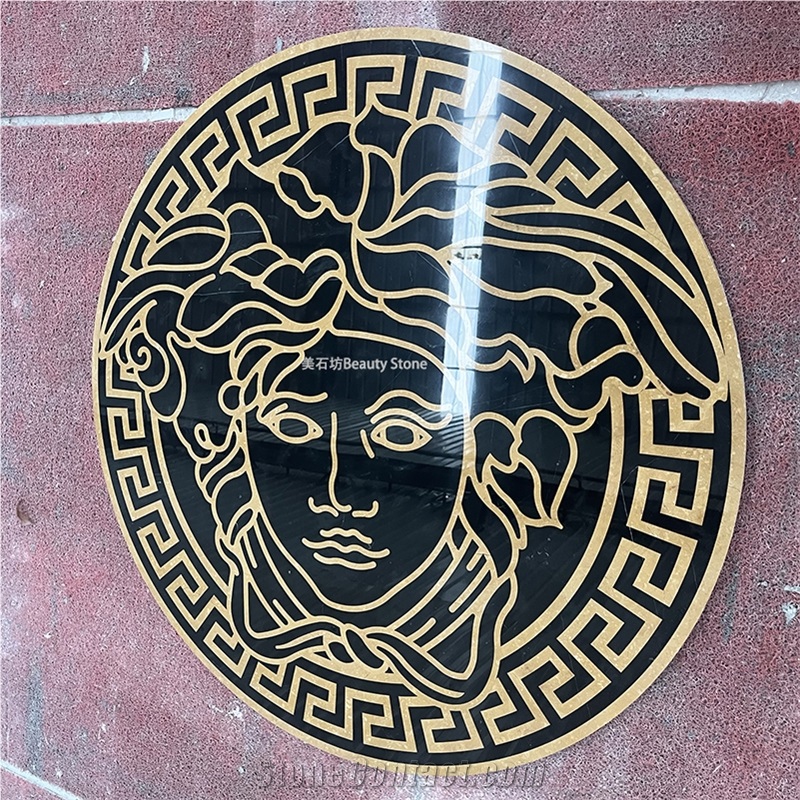 Versacce Pattern Water Jet Marble Medallion Logo
