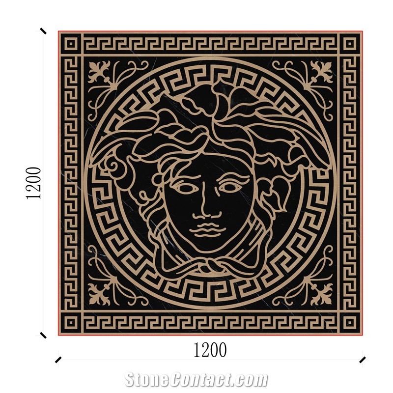 Versacce Pattern Water Jet Marble Medallion Logo