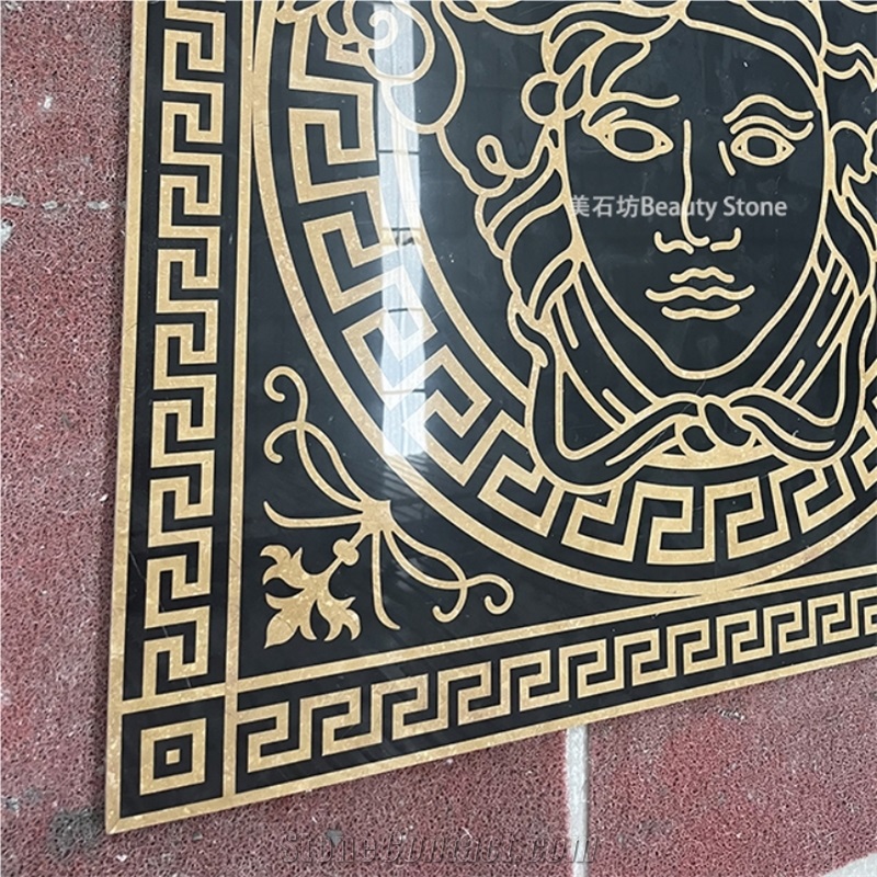 Versacce Pattern Water Jet Marble Medallion Logo