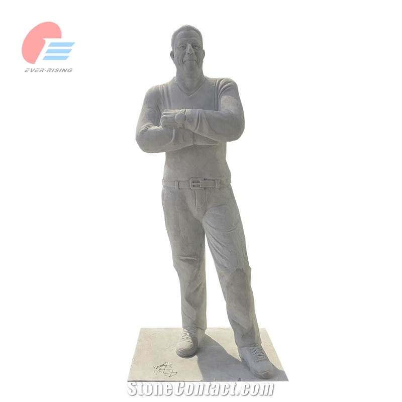 Bianco Carrara White Marble Real Boxer Human Stone Sculpture