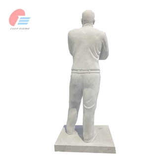 Bianco Carrara White Marble Real Boxer Human Stone Sculpture