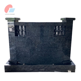 Blue Pearl Granite Polished Monument With Concave Face