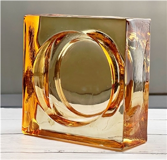 Amber  Glass  Bricks