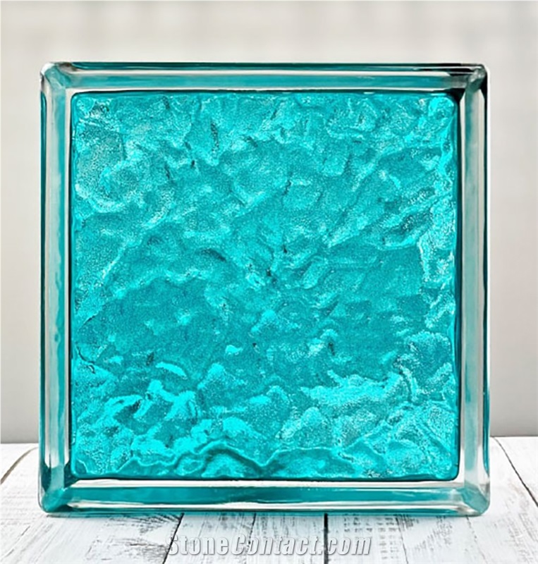 Colored Hollow Bricks-Blue Ice Crystal Pattern