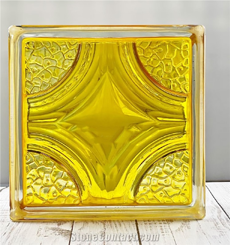 Colored Hollow Bricks-Yellow Ring Diamond Pattern