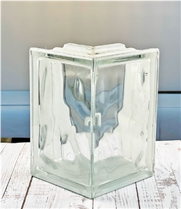 Corner Brick-Cloud And Mist Pattern Small Right Angle Glass Brick Corner Brick-Cloud And Mist Pattern Small Right Angle Glass Brick