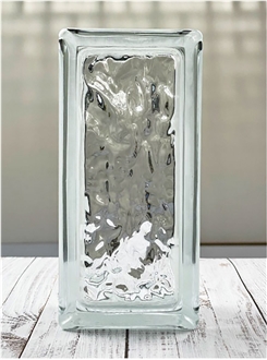Glass Brick-Ice Crystal Patterned Half Bricks 1 Glass Brick-Ice Crystal Patterned Half Bricks 1