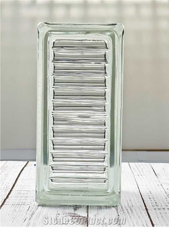 Glass Brick-Parallel Patterned Half  Bricks