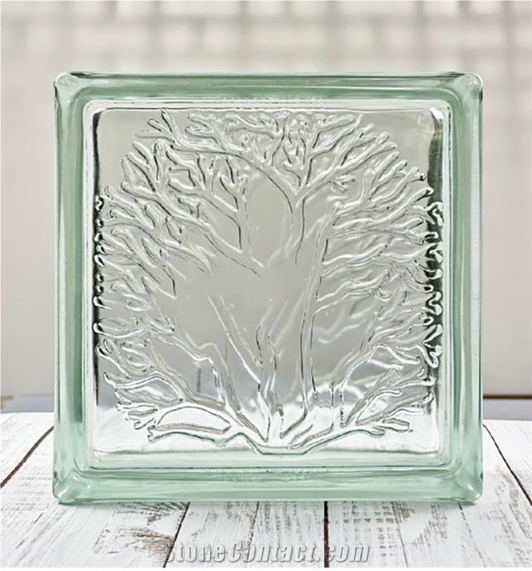 Hollow Glass Brick-Coral Pattern Building Ornaments