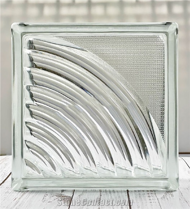 Hollow Glass Brick-Large Circular Pattern Building Ornaments