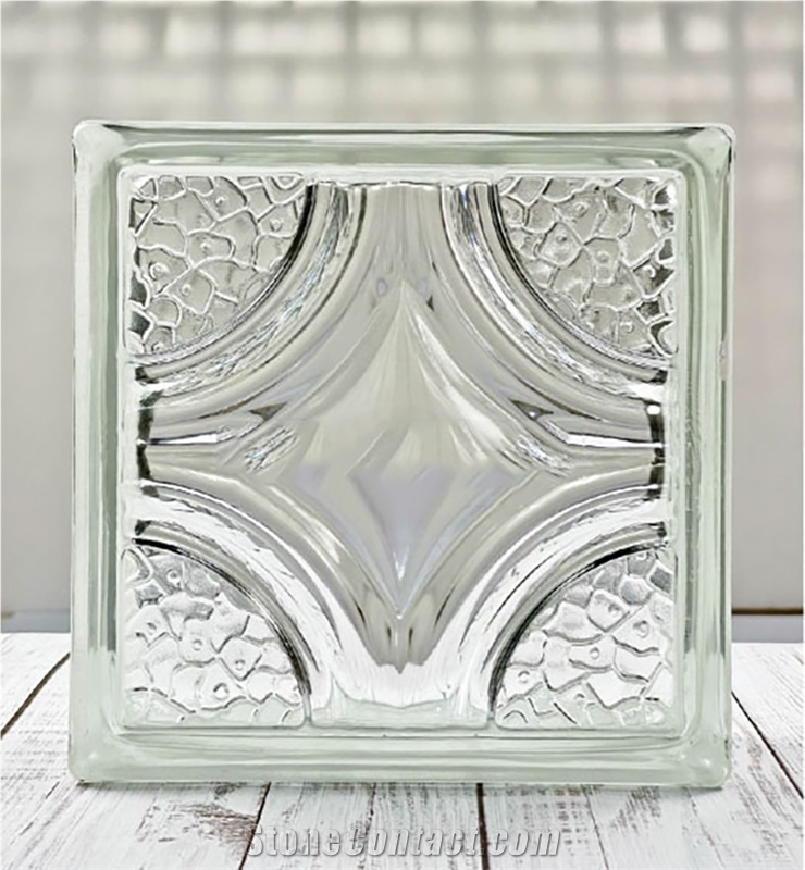 Hollow Glass Brick-Ring Diamond Pattern Building Ornaments