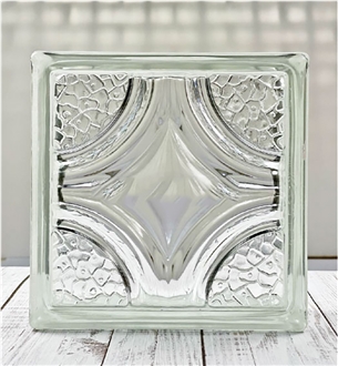 Hollow Glass Brick-Ring Diamond Pattern Building Ornaments