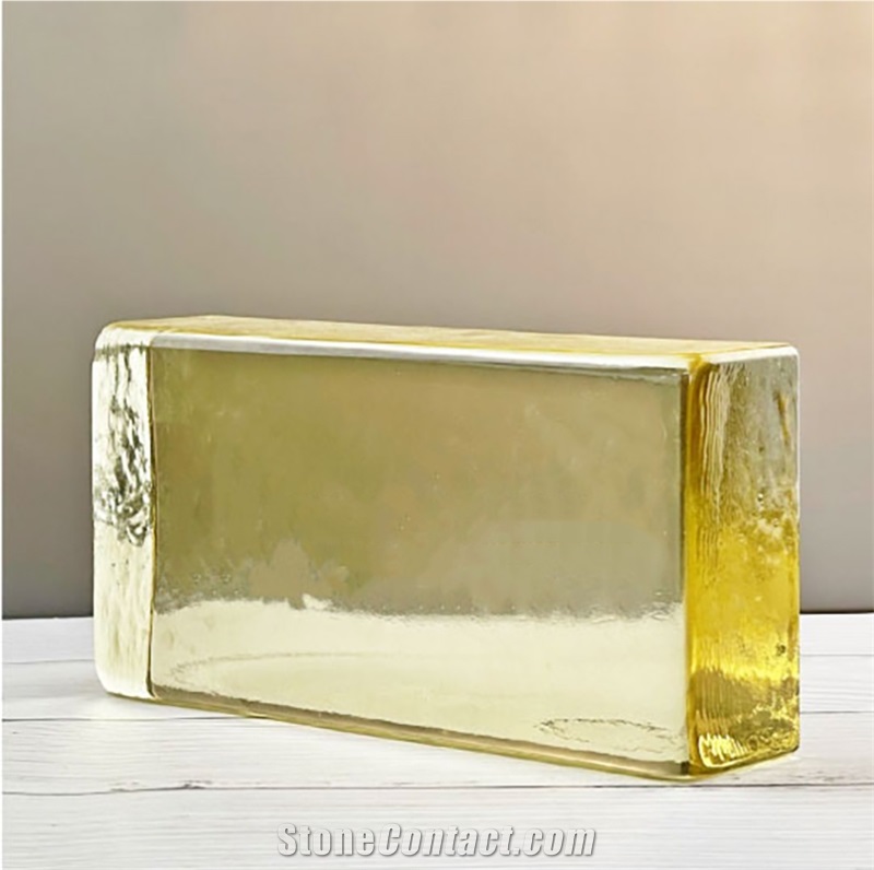 Light Yellow Solid Glass  Bricks