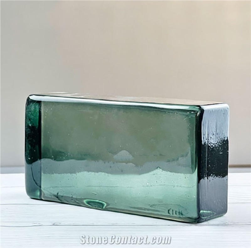 Olive Green Solid Glass Bricks