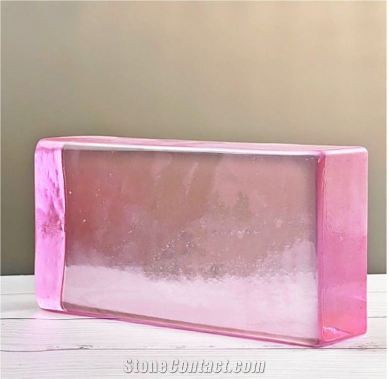 Pink Solid Glass Bricks