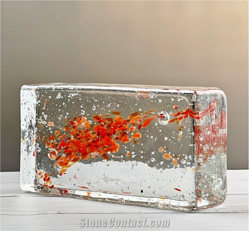 Red Cloud Solid Glass Bricks