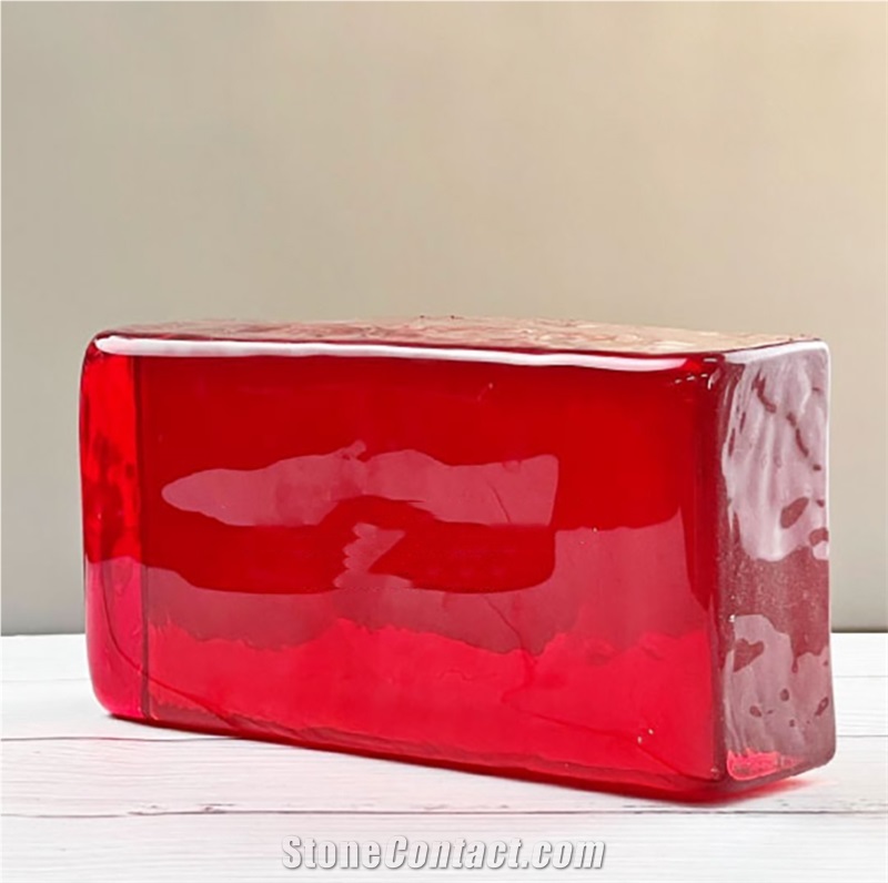 Red Solid Glass Bricks