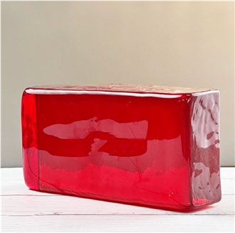 Red Solid Glass Bricks