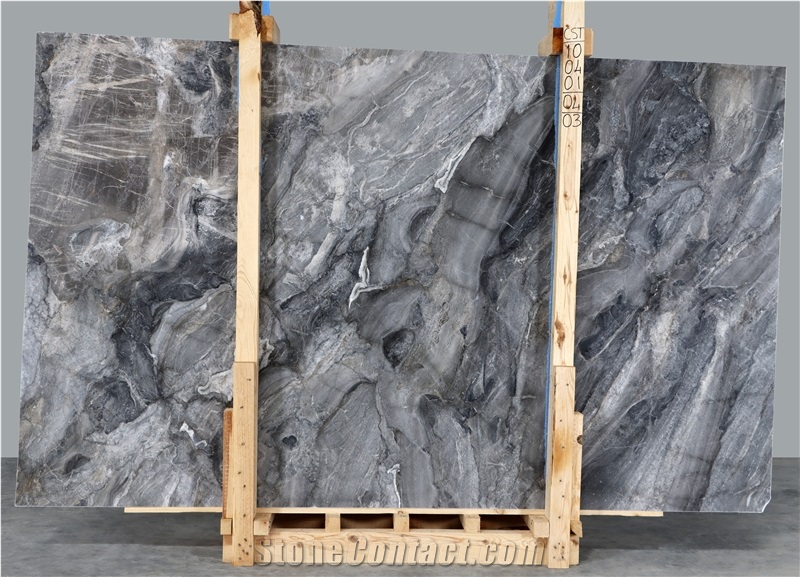 Cascata Grey Polished Marble Slabs