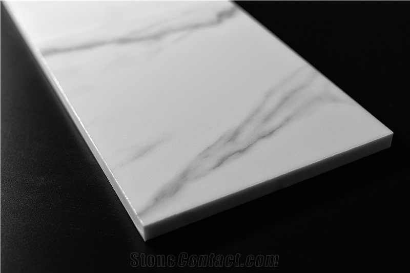 White Stoneglass Crystallized Stone Slabs