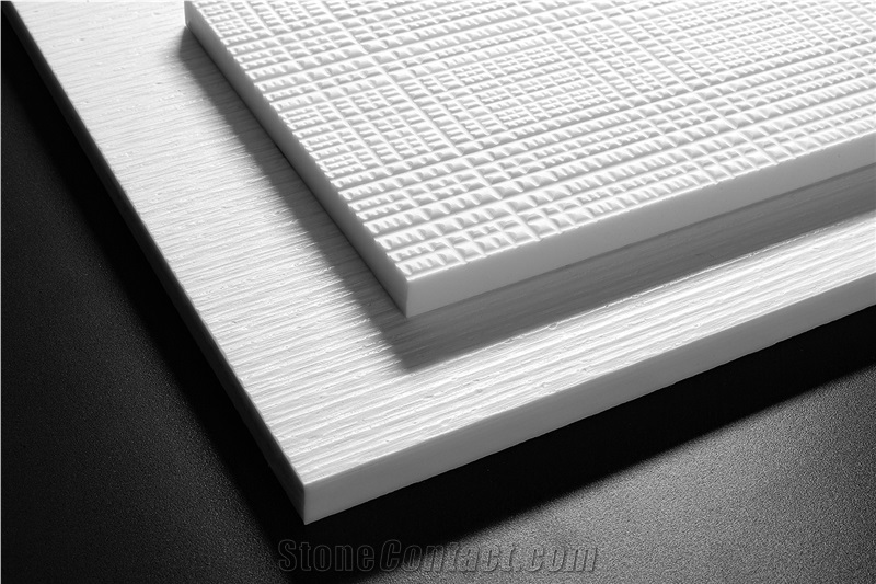 White Stoneglass Crystallized Stone Slabs