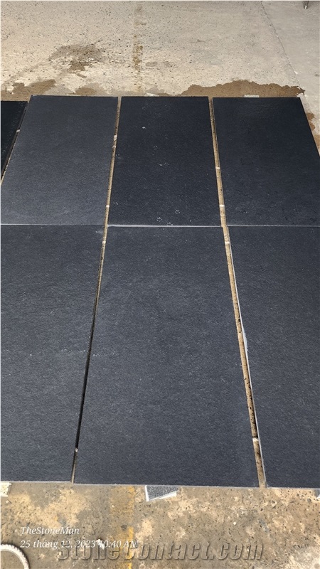 Black Bluestone Sandblasted Floor Tile