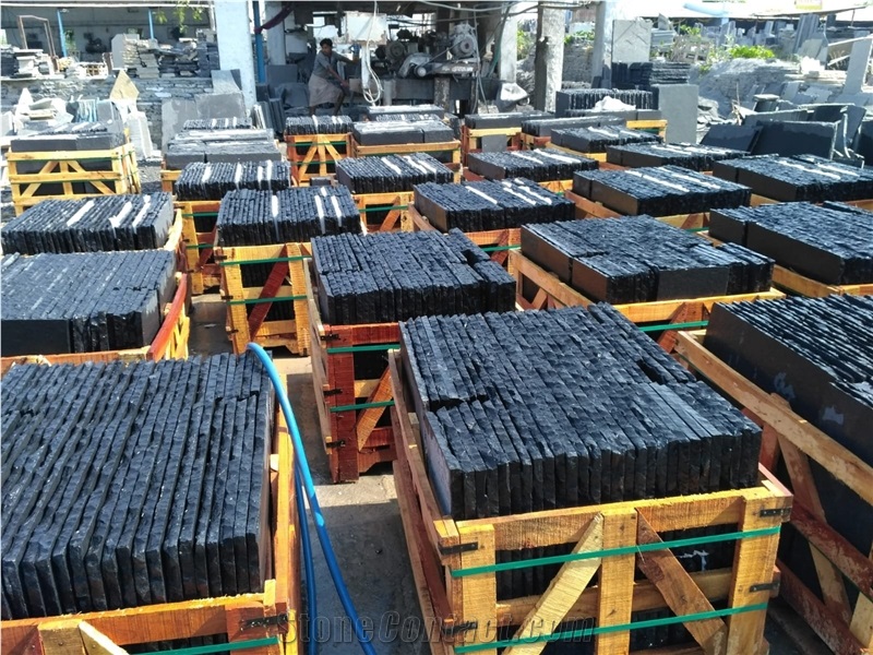 Black Bluestone Sandblasted Floor Tile