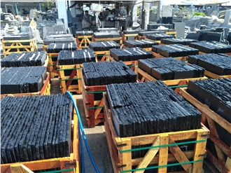 Black Bluestone Sandblasted Floor Tile