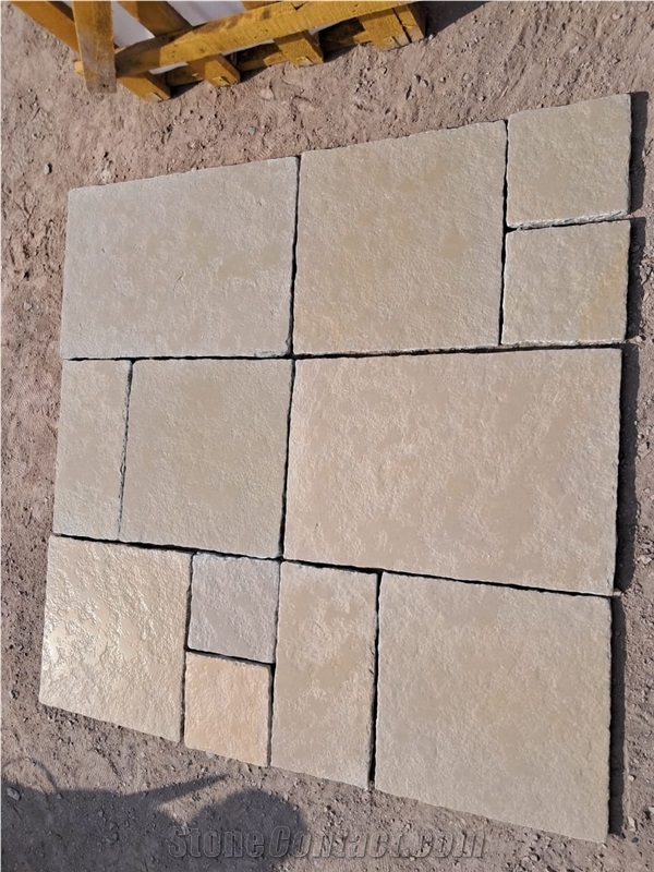 Yellow - Milky Cream Sandstone Pattern Tiles