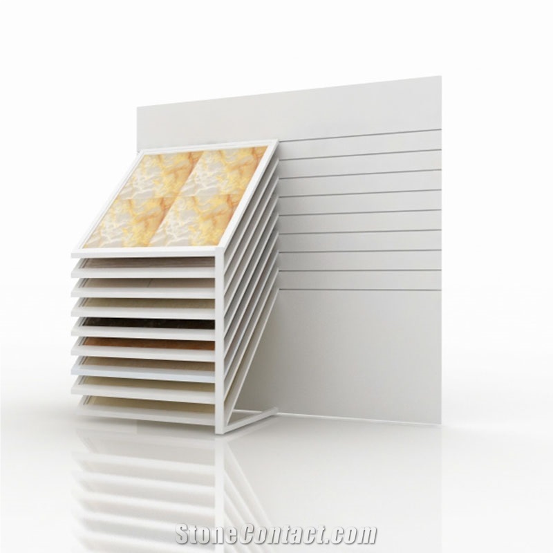 Horizontal Sliding Display Rack For Tile, Hardwood