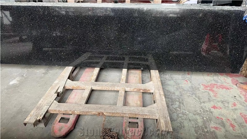 ES New Natural Black Galaxy Granite Tiles For Wall, Floor