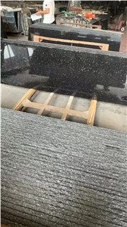 ES New Natural Black Galaxy Granite Tiles For Wall, Floor
