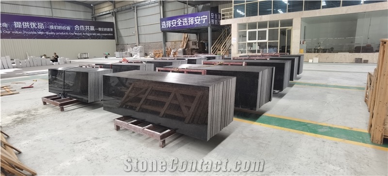 ES New Natural Black Galaxy Granite Tiles For Wall, Floor