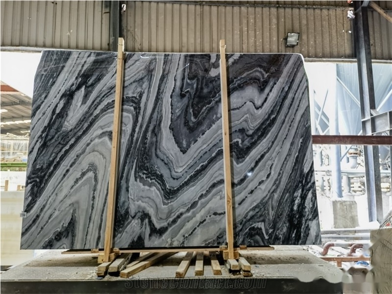 Black Lightning Marble Slab