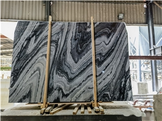 Black Lightning Marble Slab