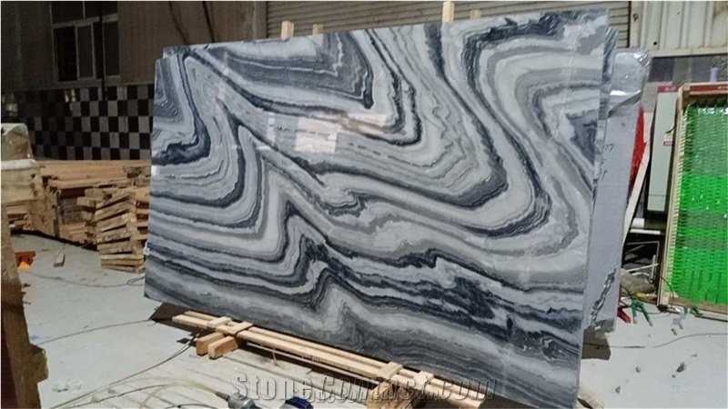 Black Lightning Marble Slab