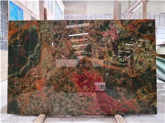 Dark Green Onyx Slab