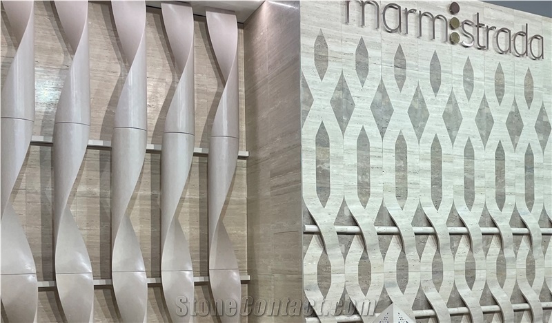 Beige Travertine And Silver Travertine Wall Panels