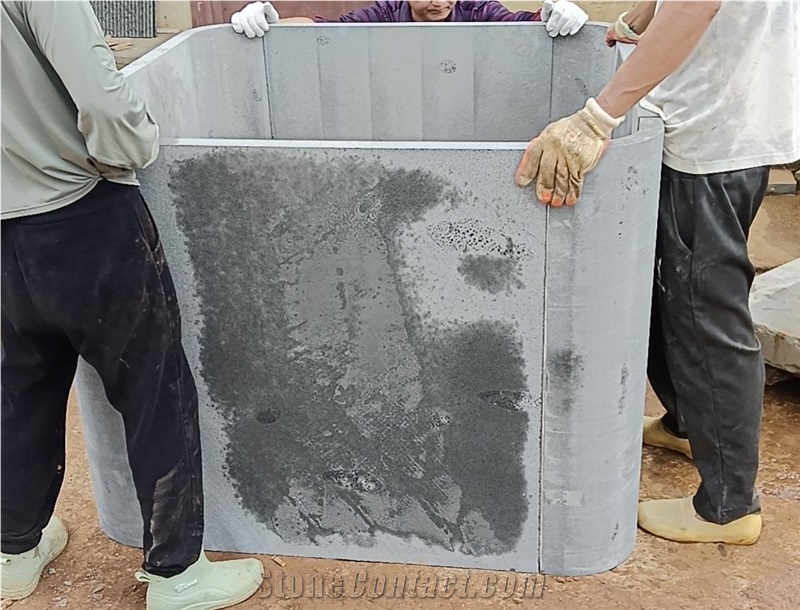 Bluestone Curved Round Column Panels Black Basalt