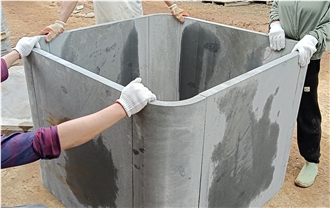 Bluestone Curved Round Column Panels Black Basalt