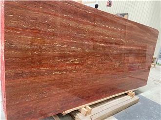 Red Travertine  Slabs Iran Red Travertine Polished