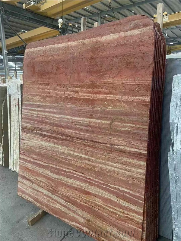 Red Travertine  Slabs Iran Red Travertine Polished