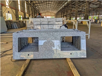 PM White Granite Bathroom Countertop With Double/Single Sink