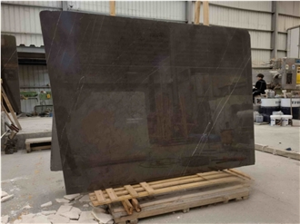 Iran New Polished Pietra Grey Marble Slab Pattern