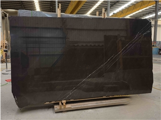 Iran New Polished Pietra Grey Marble Slab Pattern