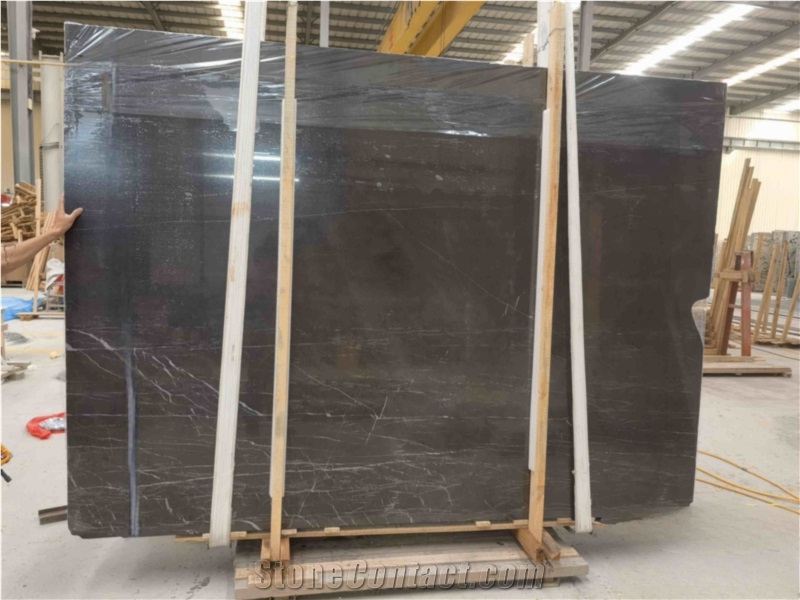 Iran New Polished Pietra Grey Marble Slab Pattern