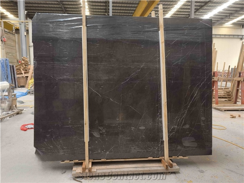 Iran New Polished Pietra Grey Marble Slab Pattern